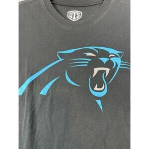 Carolina Panthers Logo TShirt Black Size Large 100% Cotton NFL Short Sleeve